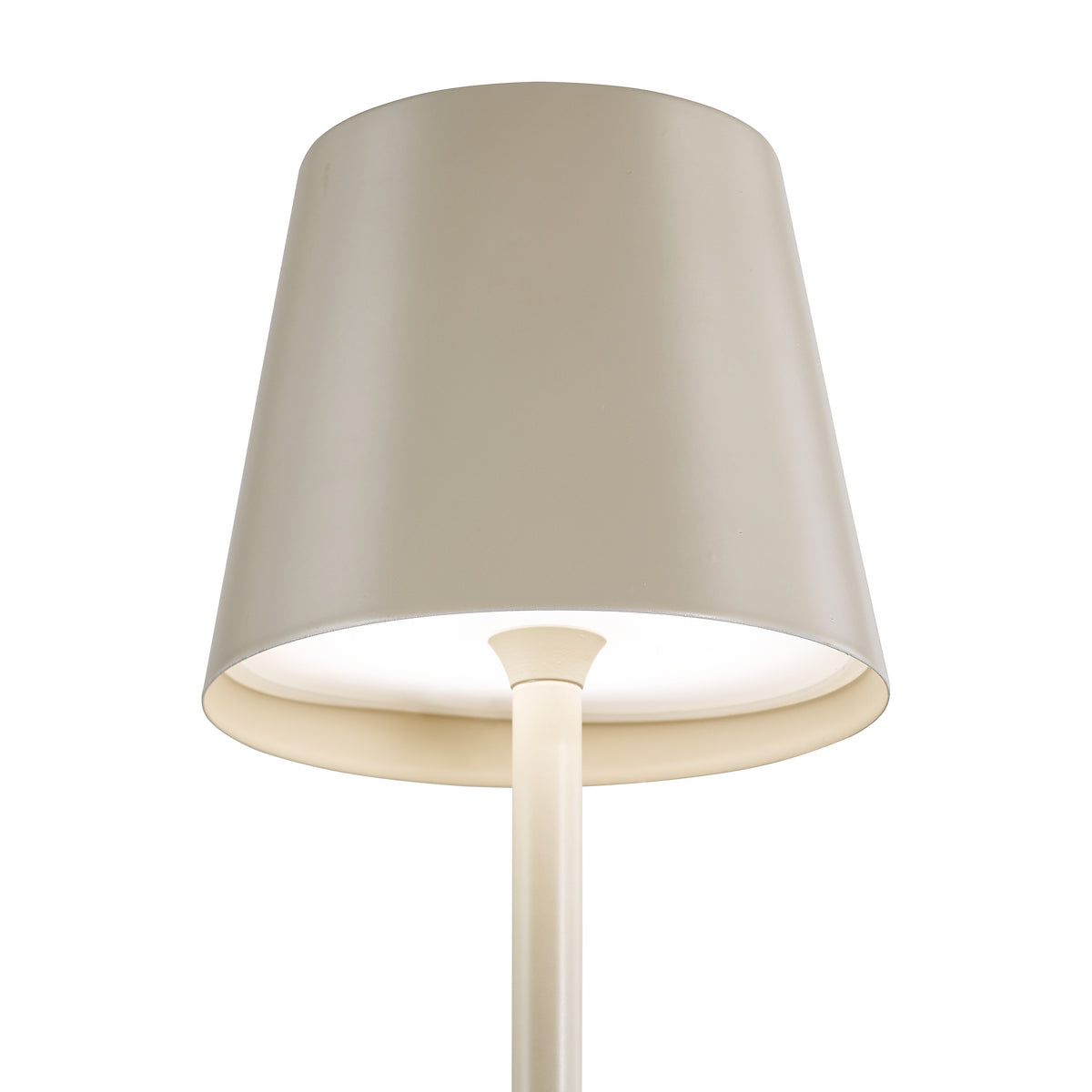 Dar Derrick Rechargeable Outdoor Table Lamp Satin Taupe LED IP54