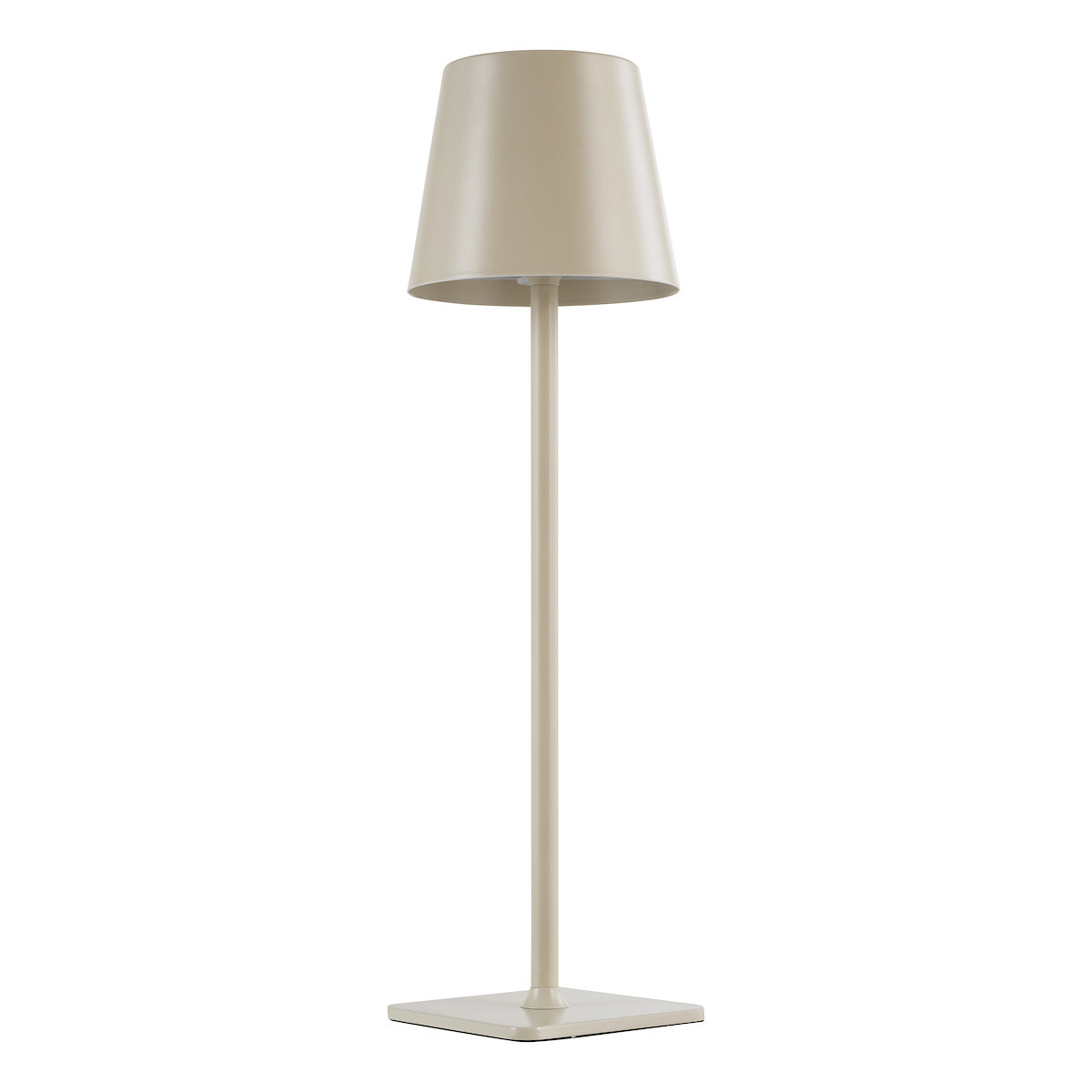 Dar Derrick Rechargeable Outdoor Table Lamp Satin Taupe LED IP54