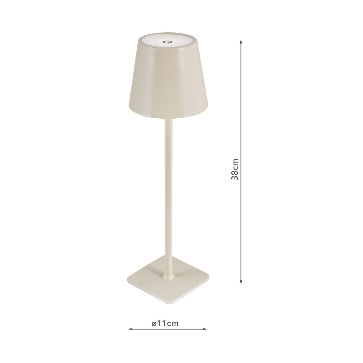 Dar Derrick Rechargeable Outdoor Table Lamp Satin Taupe LED IP54