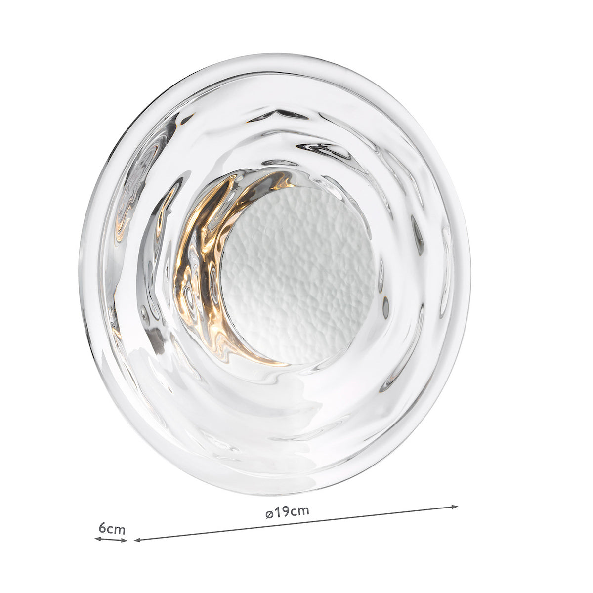 Dar Dewey Wall Light Textured Glass and Polished Chrome LED