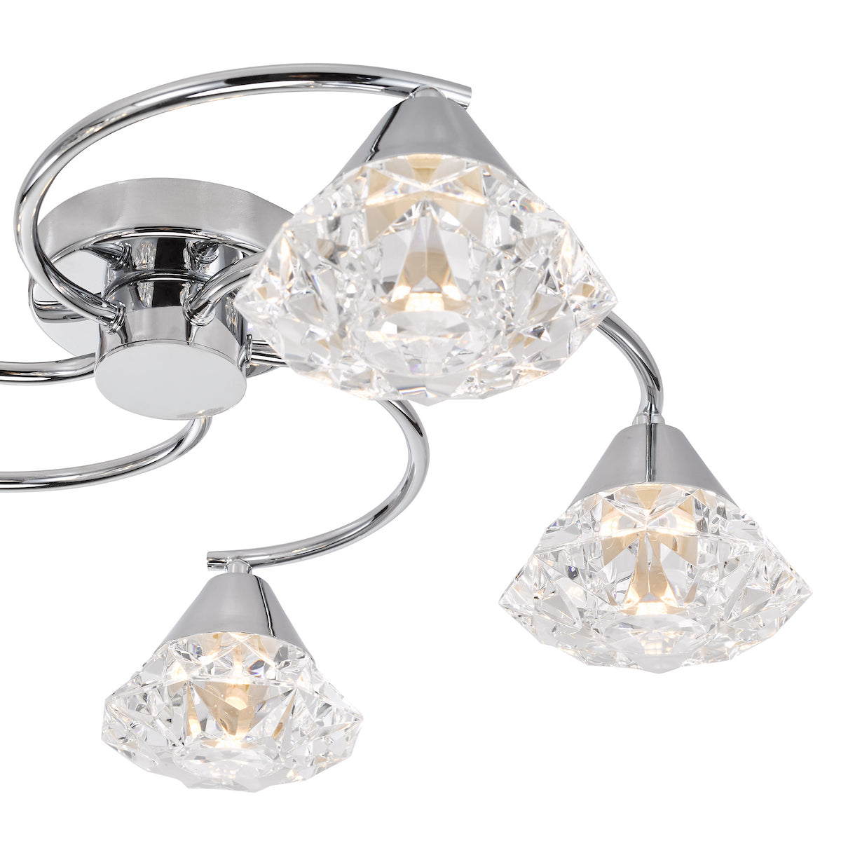 Dar Dilys 5 Light Semi-Flush Polished Chrome