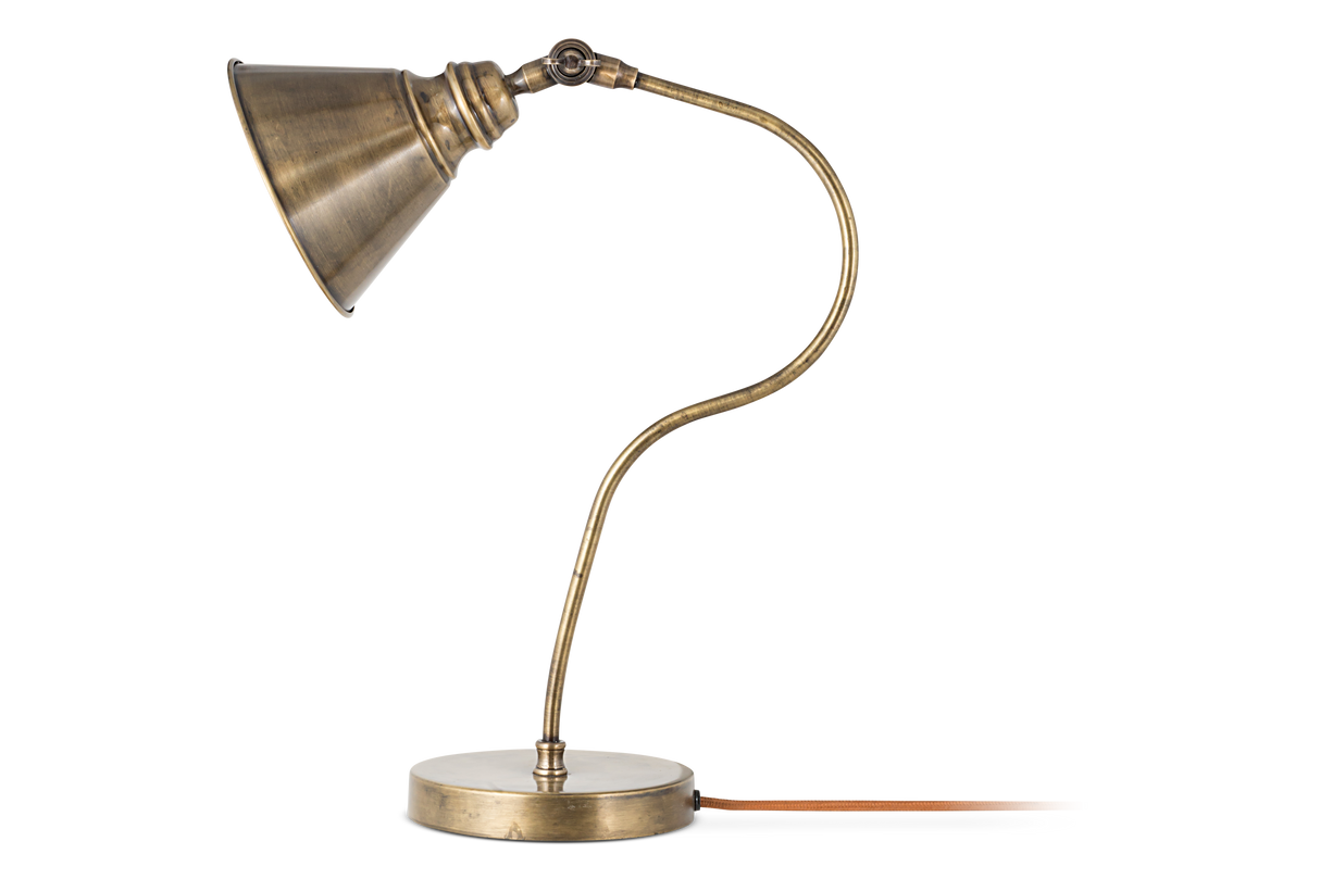 Nkuku Damba Desk Lamp Antique Brass