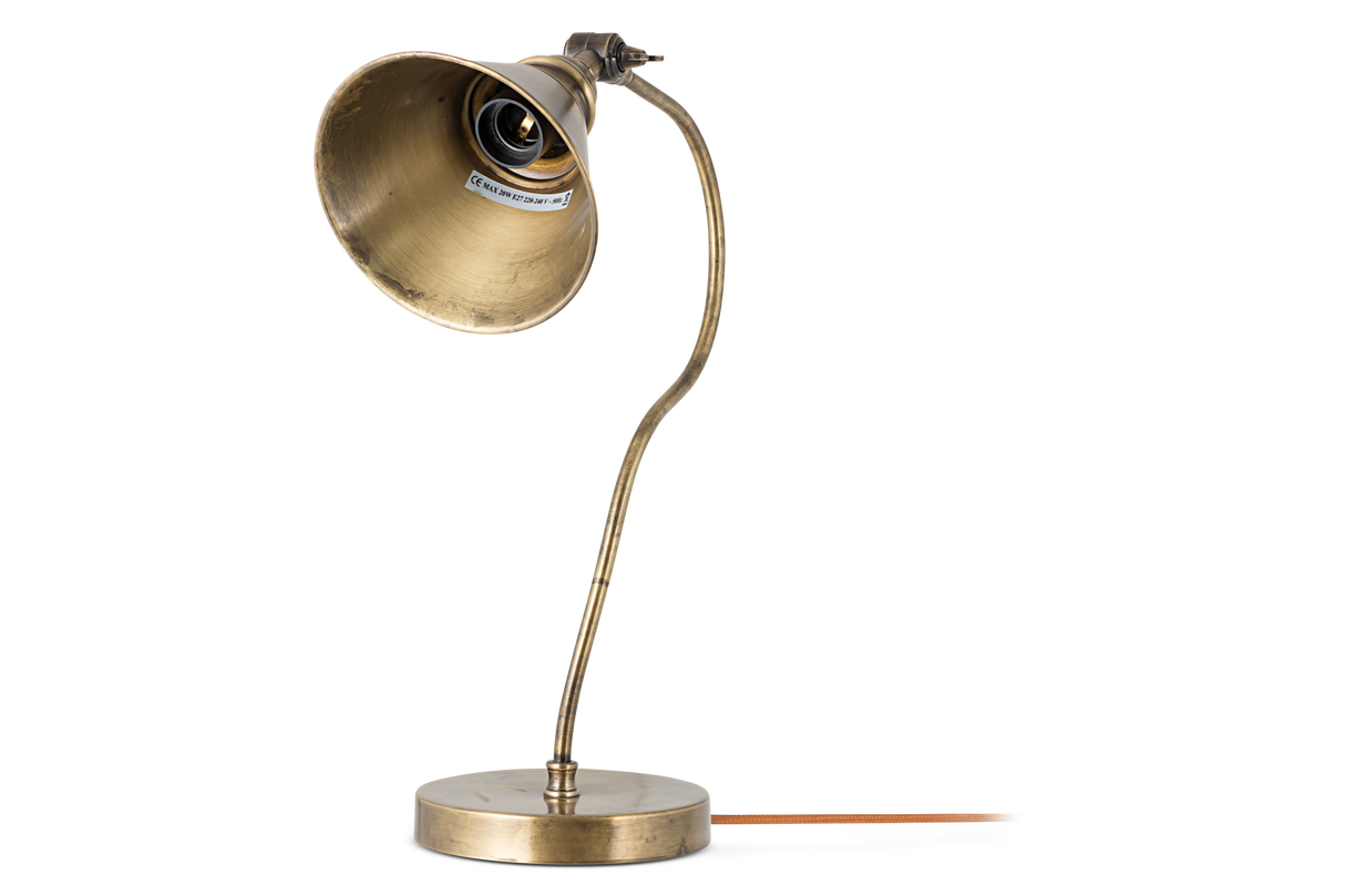 Nkuku Damba Desk Lamp Antique Brass