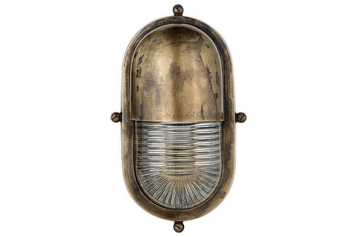 Nkuku Denaya Outdoor Wall Lamp Antique Brass