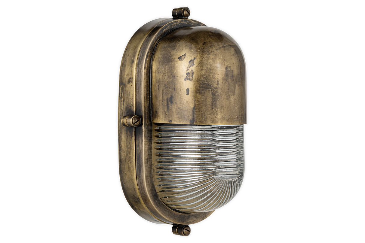 Nkuku Denaya Outdoor Wall Lamp Antique Brass