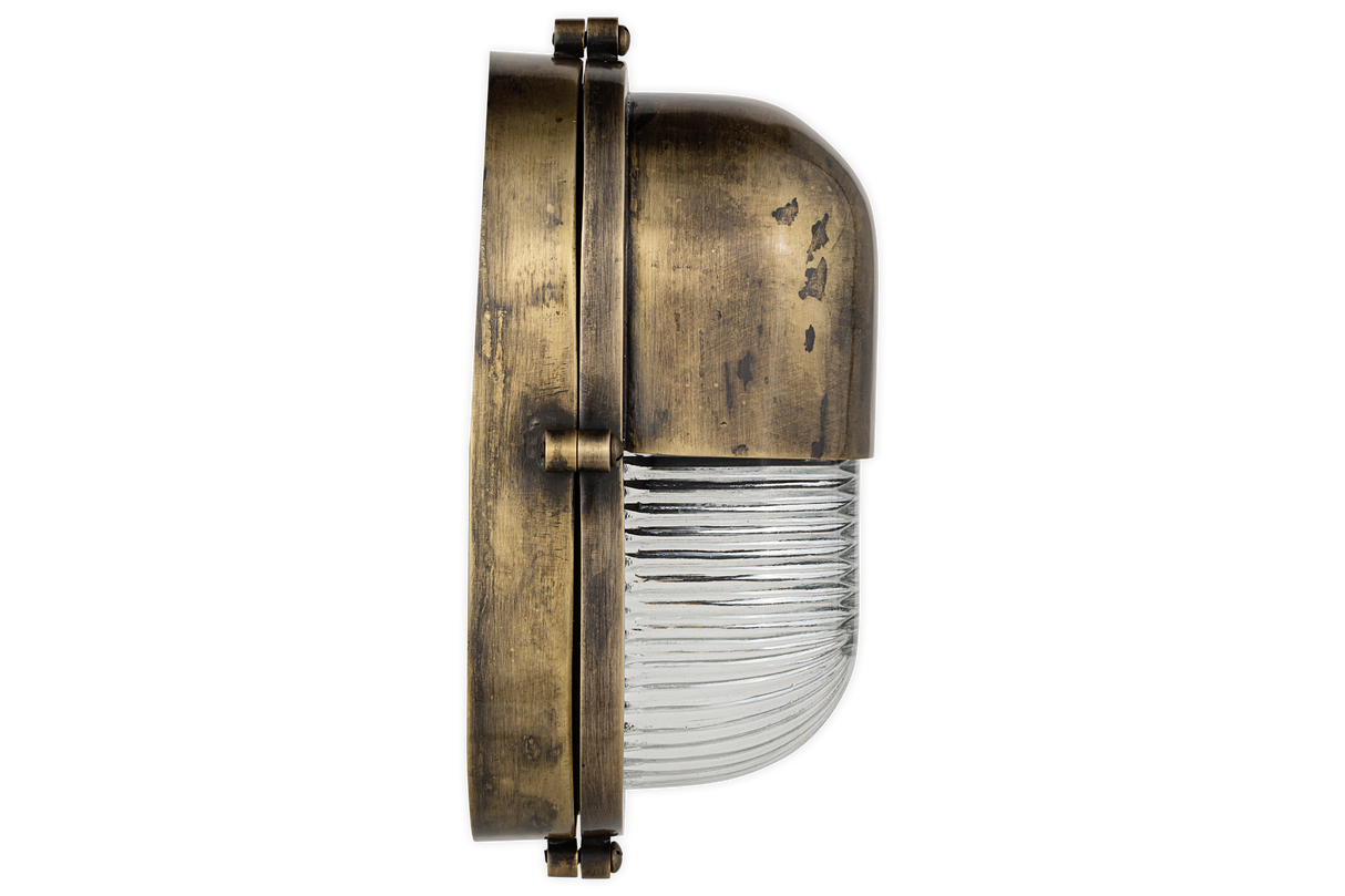 Nkuku Denaya Outdoor Wall Lamp Antique Brass