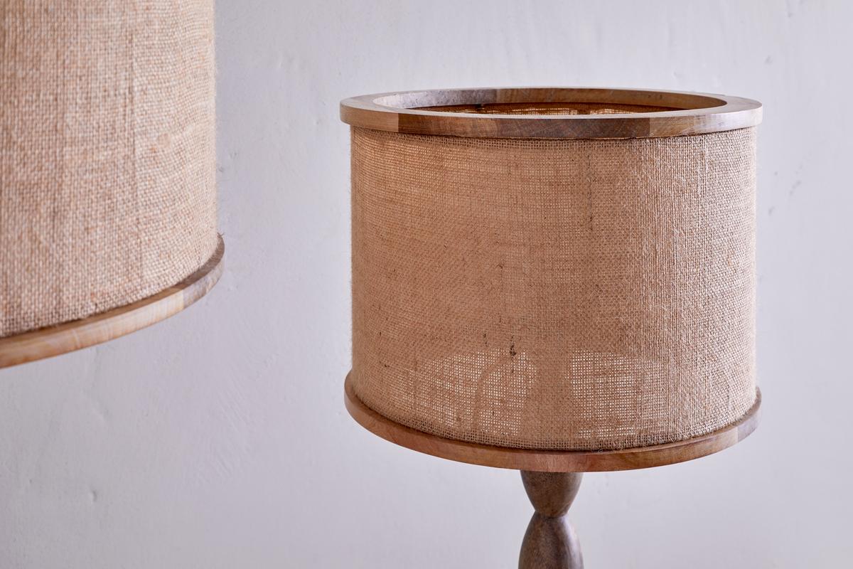 Nkuku Darat Mango Wood & Jute Lampshade Small 25cm