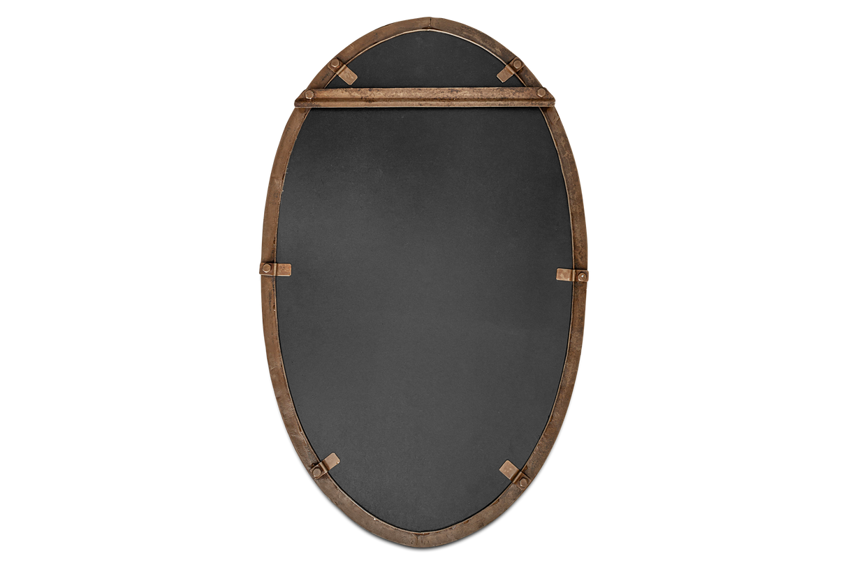 Nkuku Drishti Oval Iron Mirror Antique Black Small