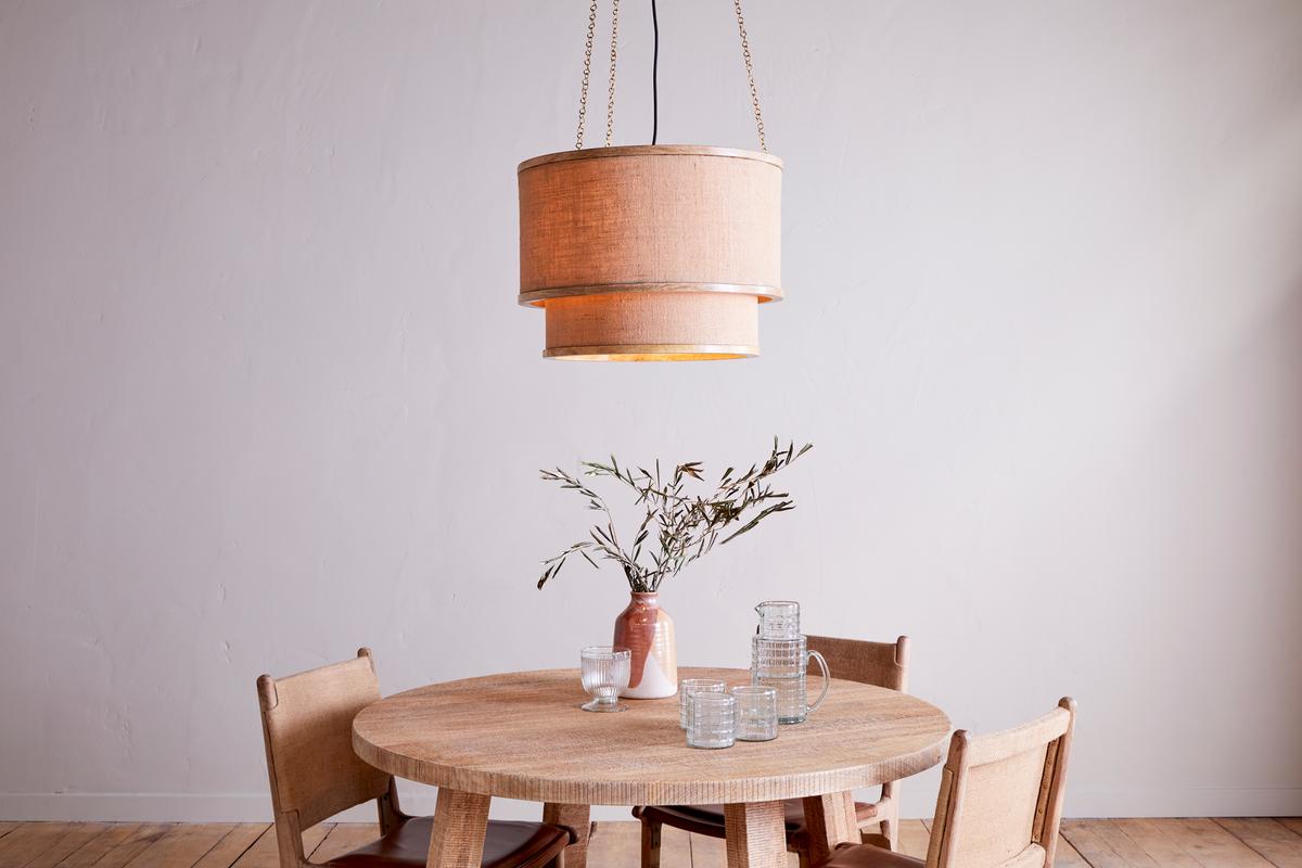 Nkuku Darat Mango Wood & Jute Pendant