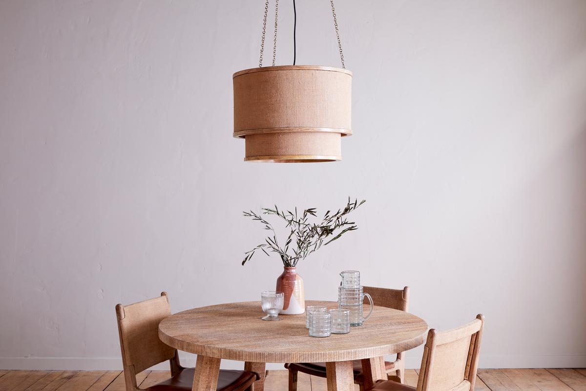 Nkuku Darat Mango Wood & Jute Pendant