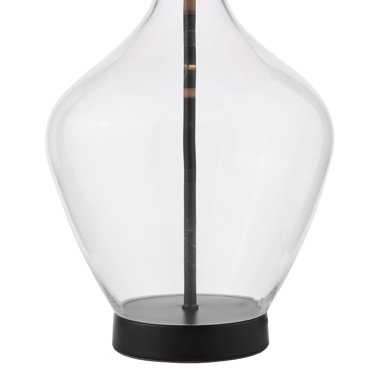 Dar Drago Table Lamp Glass and Matt Black With Shade