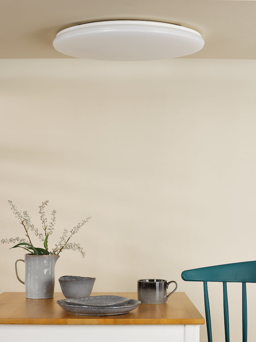 Dar Duena Flush White Frosted Acrylic LED