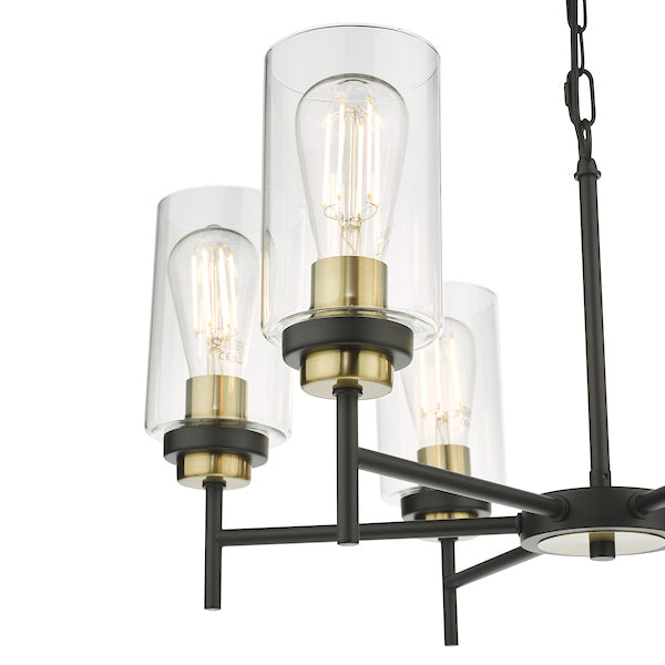 Dar Abel 6lt Pendant Black & Gold – from Amos Lighting + Home