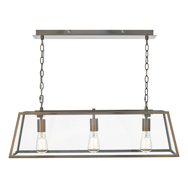 Dar Academy 3 Light Bar Pendant Antique Copper – from Amos Lighting + Home