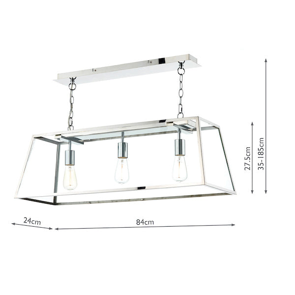 Dar Academy 3 Light Bar Pendant Stainless Steel – from Amos Lighting + Home