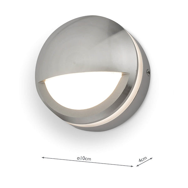 Dar Akos Eyelid LED Wall Light Aluminium – from Amos Lighting + Home