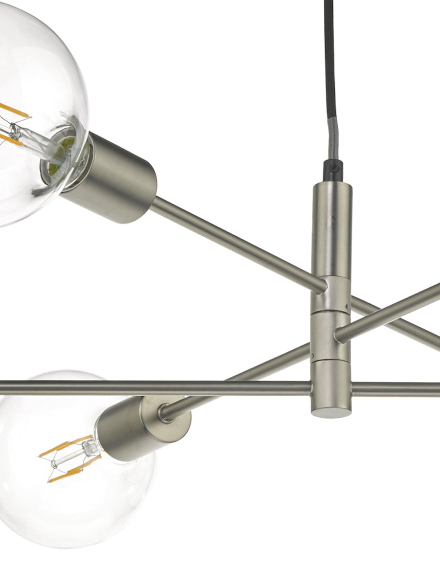 Dar Alana 6 Light Satin Chrome Pendant – from Amos Lighting + Home