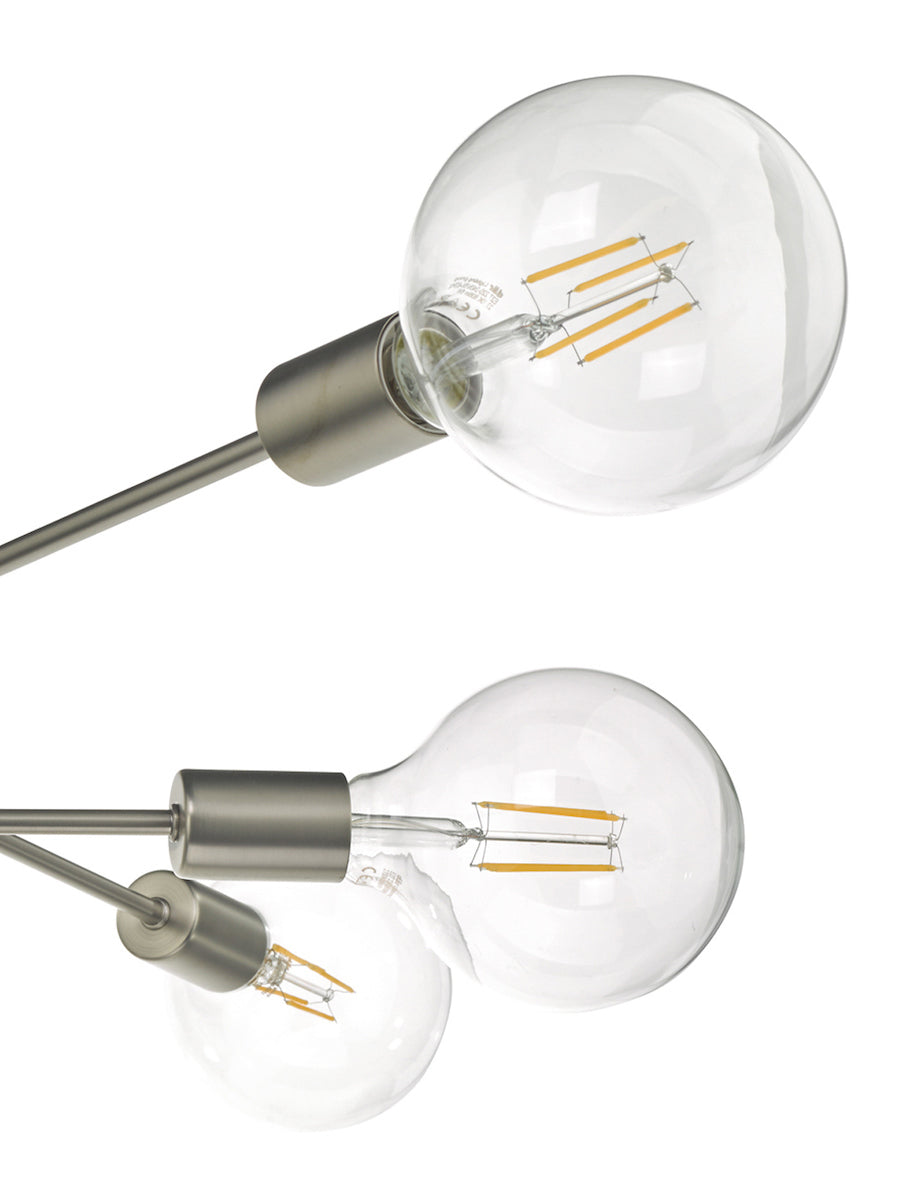 Dar Alana 6 Light Satin Chrome Pendant – from Amos Lighting + Home