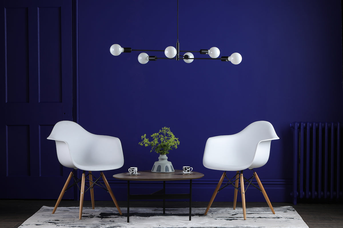 Dar Alana Pendant Chandelier 6 Light Matt Black – from Amos Lighting + Home