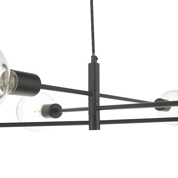 Dar Alana Pendant Chandelier 6 Light Matt Black – from Amos Lighting + Home