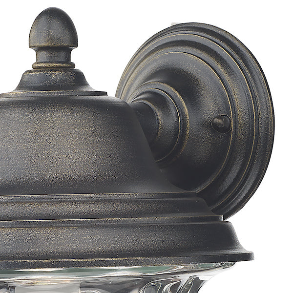 Dar Aldgate Outdoor Wall Light Black/Gold Glass IP44 – from Amos Lighting + Home