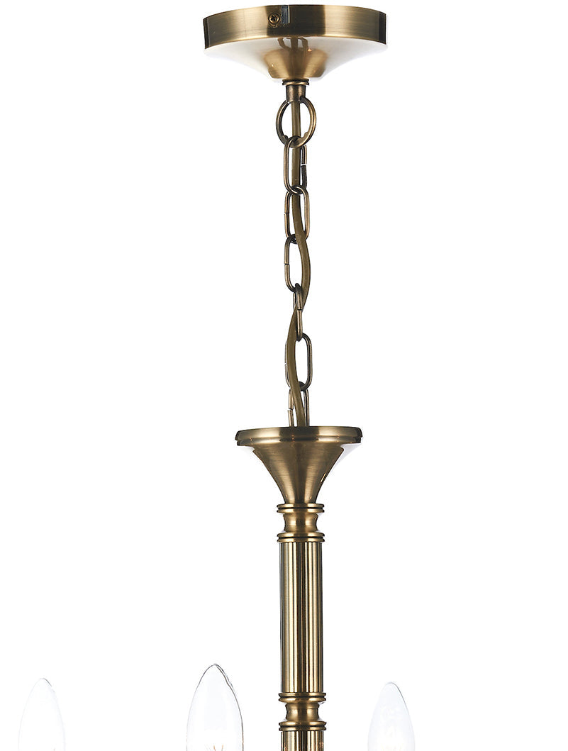 Dar Ambassador 8 Light Chandelier Antique Brass – from Amos Lighting + Home