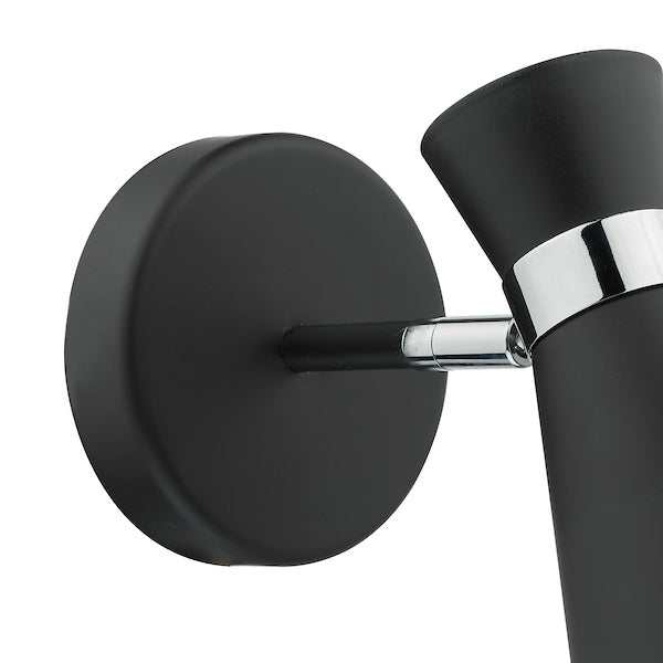 Dar Ashworth Wall Light Black & Polished Chrome – from Amos Lighting + Home