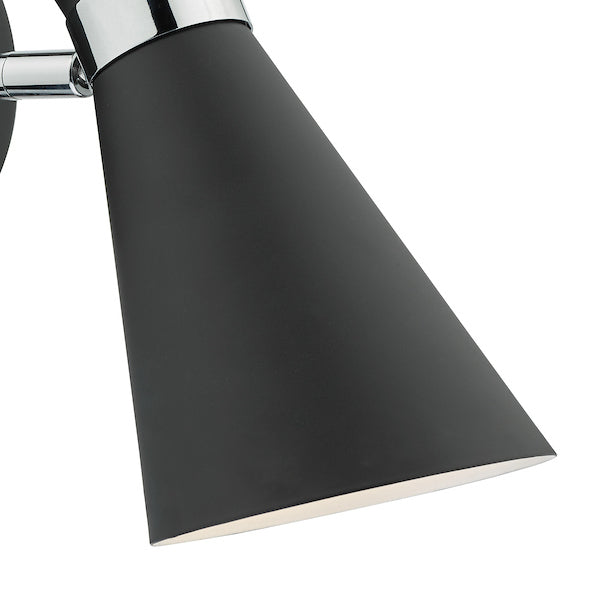 Dar Ashworth Wall Light Black & Polished Chrome – from Amos Lighting + Home