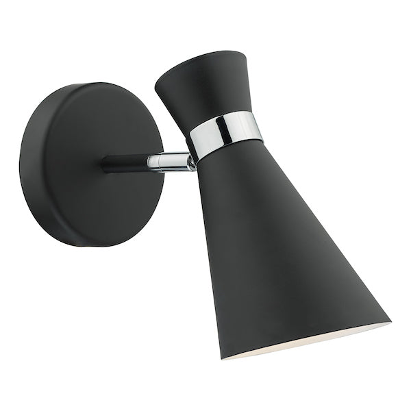 Dar Ashworth Wall Light Black & Polished Chrome – from Amos Lighting + Home