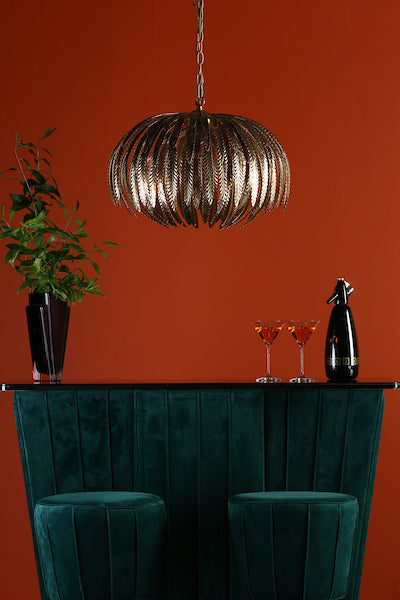 Dar Atticus 5 Light Pendant Chandelier Gold – from Amos Lighting + Home