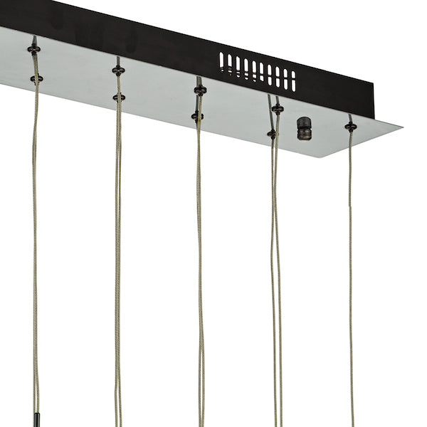 Dar Aurelia 15lt Bar Pendant Black Chrome & Copper/Bronze Glass – from Amos Lighting + Home