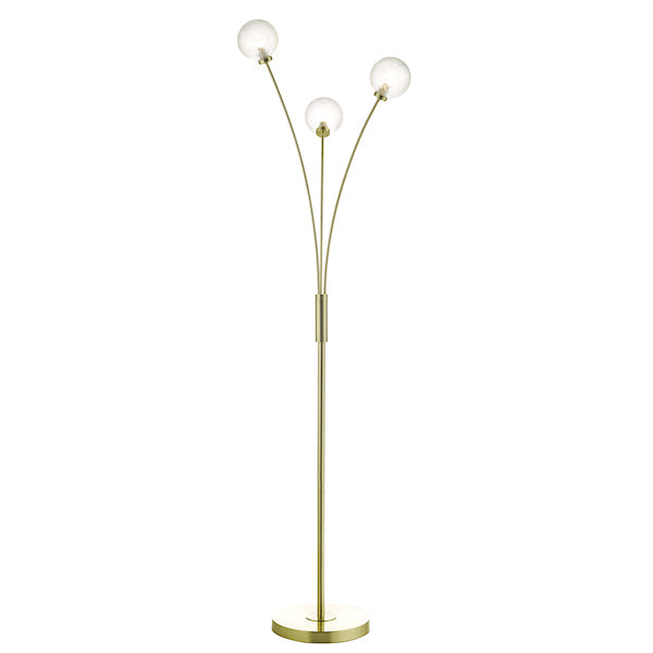 Dar Avari Floor Lamp Satin Brass with Frosted Glass – from Amos Lighting + Home