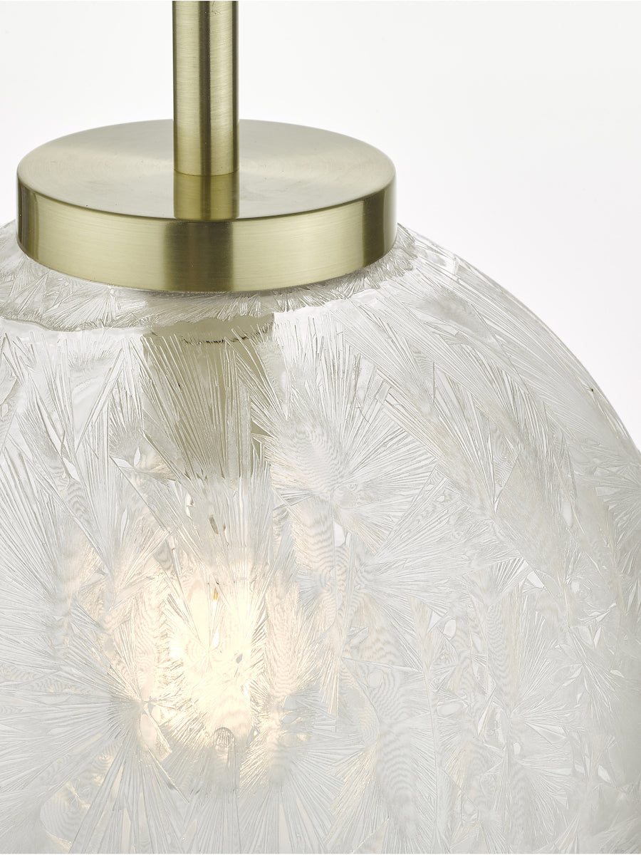 Dar Avari Pendant Satin Brass and Frosted Glass – from Amos Lighting + Home