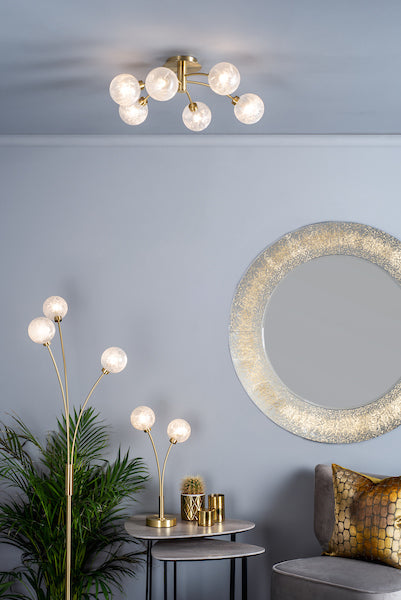 Dar Avari Table Lamp Satin Brass Glass – from Amos Lighting + Home