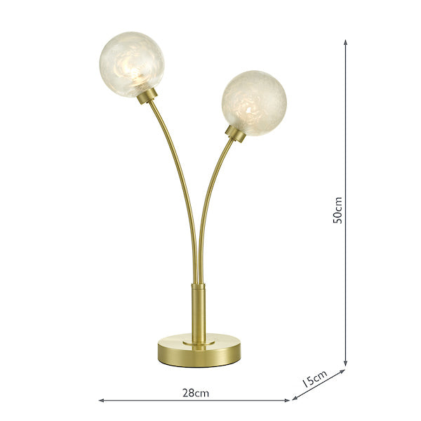 Dar Avari Table Lamp Satin Brass Glass – from Amos Lighting + Home