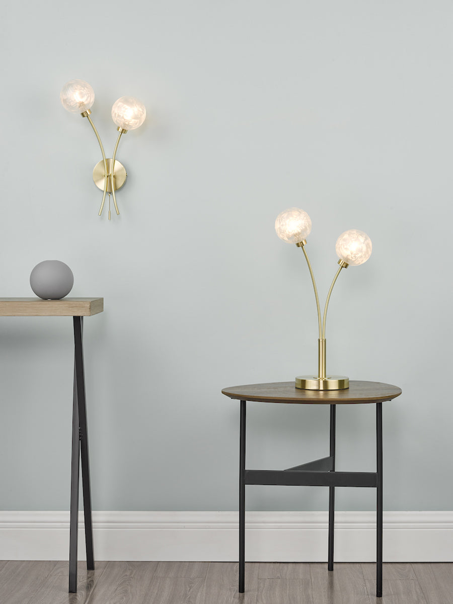 Dar Avari Wall Light Satin Brass Glass – from Amos Lighting + Home