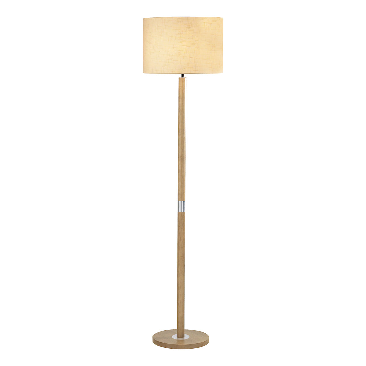 Dar Avenue Floor Lamp Light Wood Polished Chrome With Shade – from Amos Lighting + Home