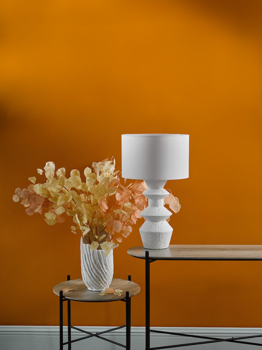 Dar Bidelia Table Lamp Matt White With Shade – from Amos Lighting + Home