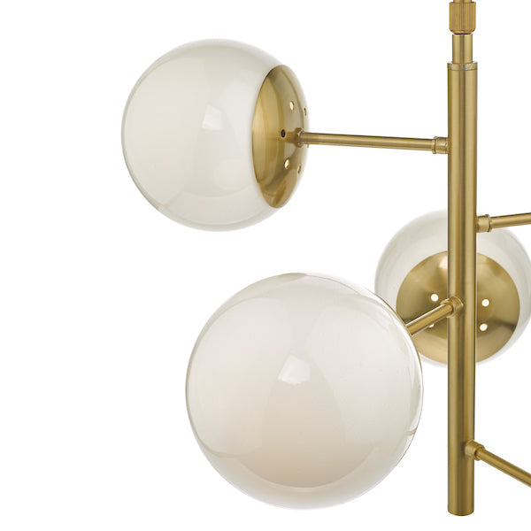 Dar Bombazine 5 Light Pendant Natural Brass and Opal – from Amos Lighting + Home