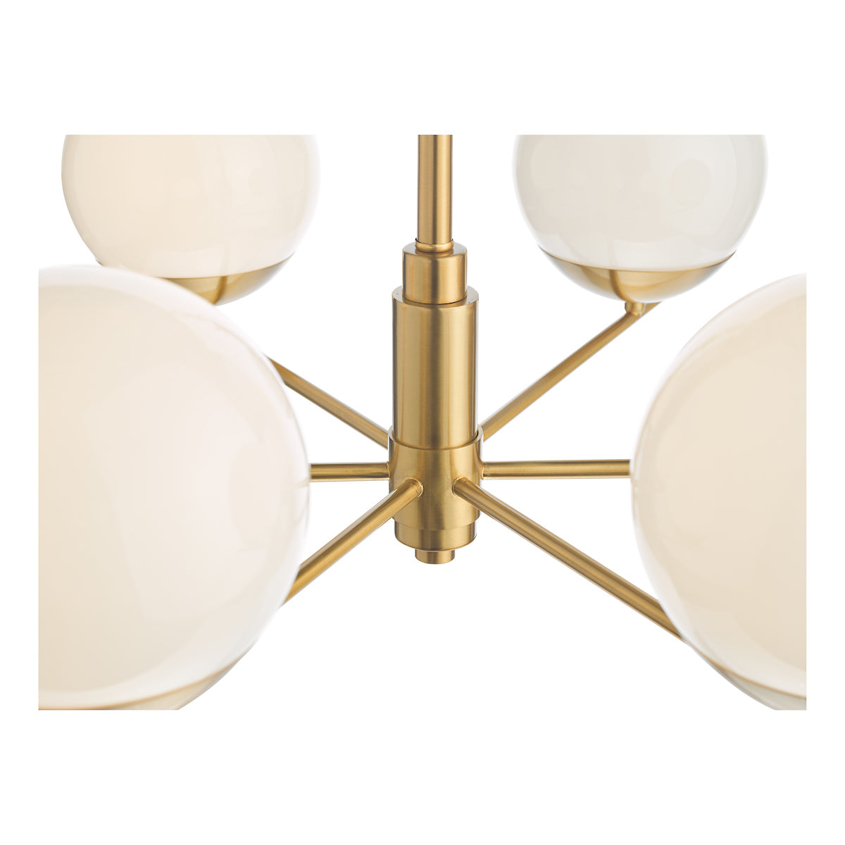 Dar Bombazine 6 Light Pendant Natural Brass and Opal Glass – from Amos Lighting + Home