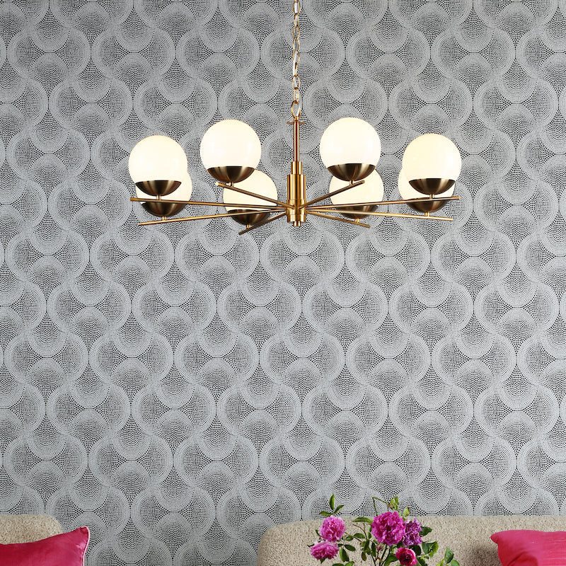 Dar Bombazine 8 Light Pendant Chandelier Natural Brass – from Amos Lighting + Home