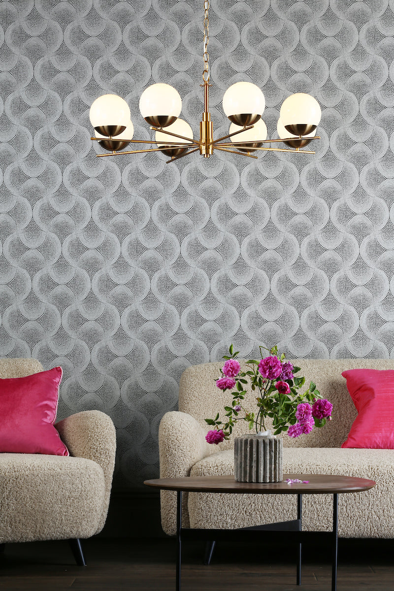 Dar Bombazine 8 Light Pendant Chandelier Natural Brass – from Amos Lighting + Home