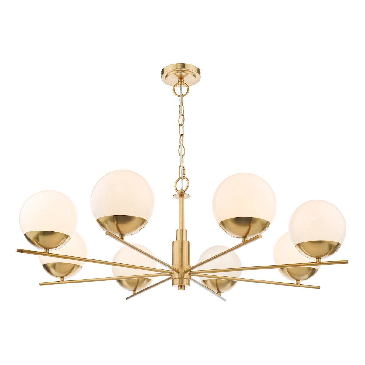 Dar Bombazine 8 Light Pendant Chandelier Natural Brass – from Amos Lighting + Home