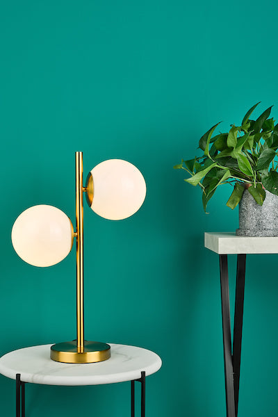 Dar Bombazine Table Lamp Natural Brass Opal Glass – from Amos Lighting + Home