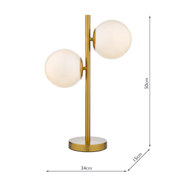 Dar Bombazine Table Lamp Natural Brass Opal Glass – from Amos Lighting + Home