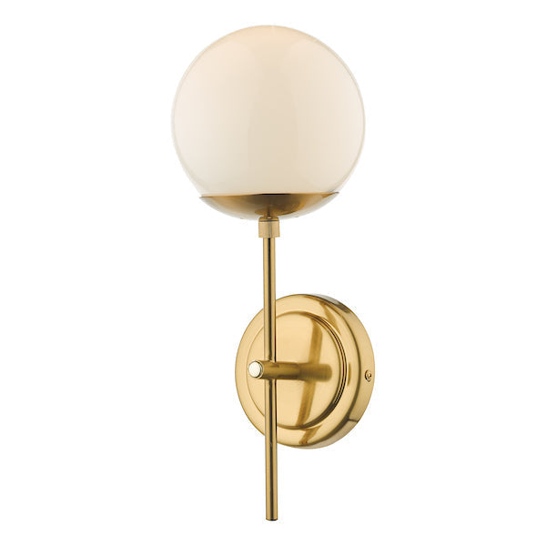 Dar Bombazine Wall Light Natural Brass Opal Glass – from Amos Lighting + Home