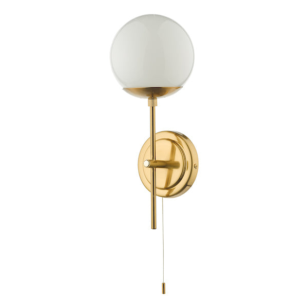 Dar Bombazine Wall Light Natural Brass Opal Glass – from Amos Lighting + Home