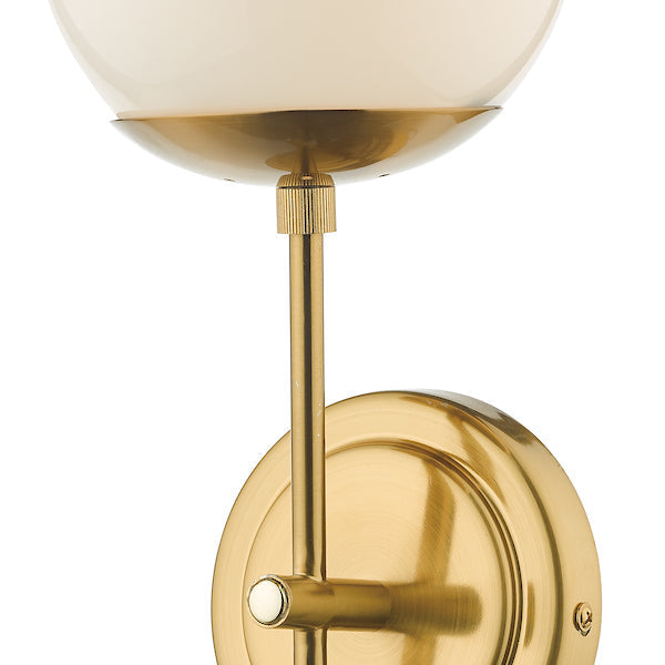 Dar Bombazine Wall Light Natural Brass Opal Glass – from Amos Lighting + Home