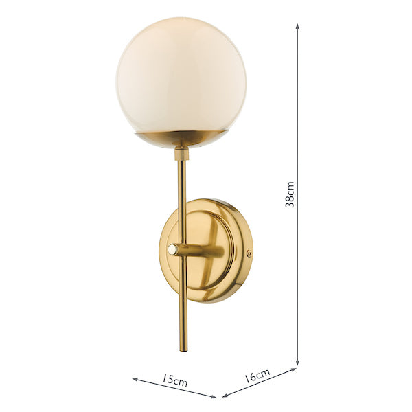 Dar Bombazine Wall Light Natural Brass Opal Glass – from Amos Lighting + Home
