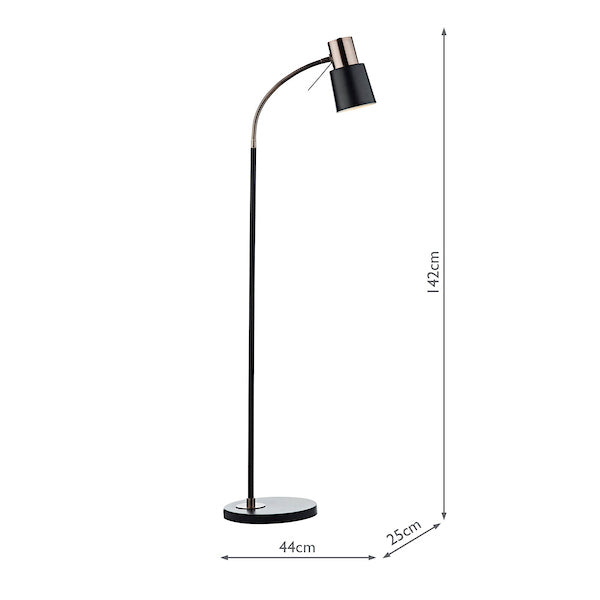 Dar Bond Floor Lamp Black & Copper – from Amos Lighting + Home